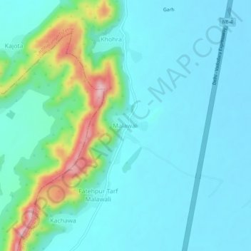 Malawali topographic map, elevation, terrain