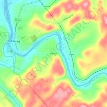 Moween topographic map, elevation, terrain