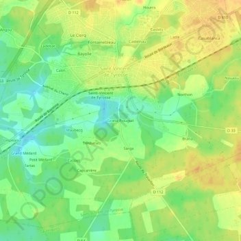 Grand Piouguit topographic map, elevation, terrain