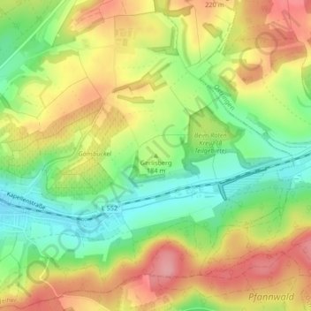 Gerlisberg topographic map, elevation, terrain