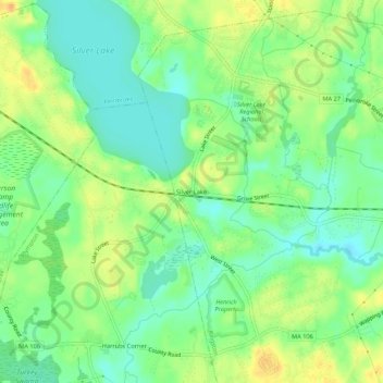 Silver Lake topographic map, elevation, terrain