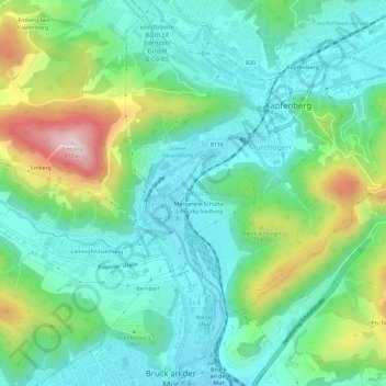 Diemlach topographic map, elevation, terrain