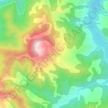 Loutropigi topographic map, elevation, terrain