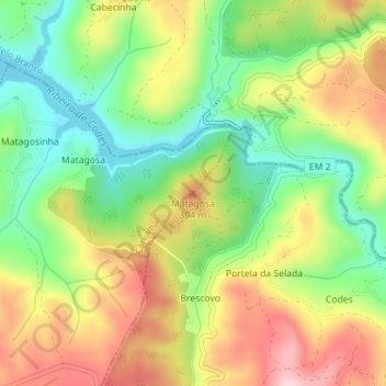 Matagosa topographic map, elevation, terrain