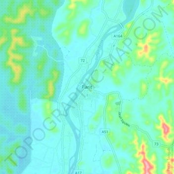 Parit topographic map, elevation, terrain