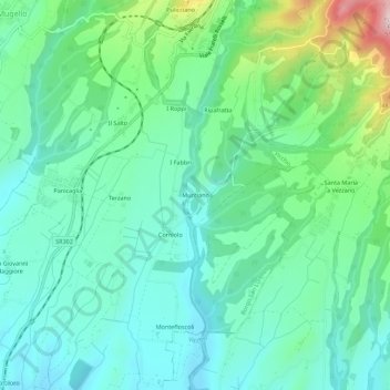 Mucciano topographic map, elevation, terrain