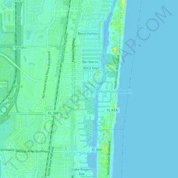 Caribbean Key topographic map, elevation, terrain