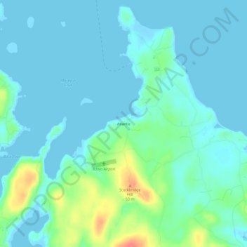 Atlantic topographic map, elevation, terrain