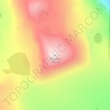 Ørfjellet topographic map, elevation, terrain