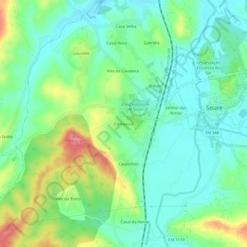 Camparca topographic map, elevation, terrain