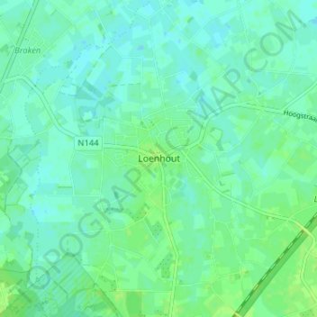Loenhout topographic map, elevation, terrain