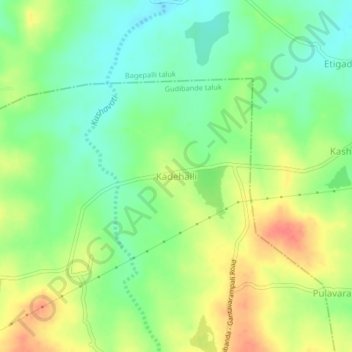 Kadehalli topographic map, elevation, terrain