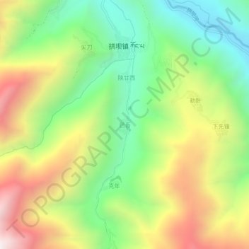 Bawu topographic map, elevation, terrain