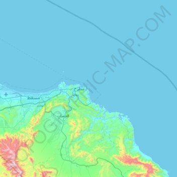 Al Jazirah topographic map, elevation, terrain