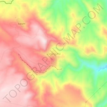 Llallaguita topographic map, elevation, terrain