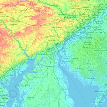 New Castle topographic map, elevation, terrain