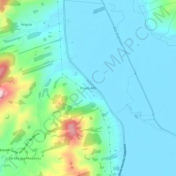 Pouso Alto topographic map, elevation, terrain