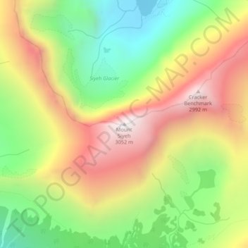 Mount Siyeh topographic map, elevation, terrain