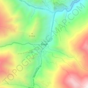 Iruya topographic map, elevation, terrain