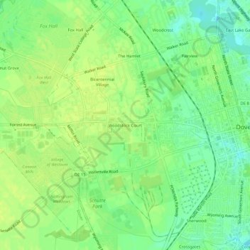 Woodstock Court topographic map, elevation, terrain