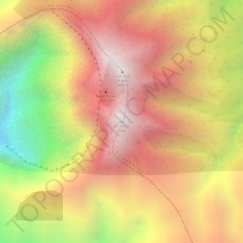 Gunung Kawi topographic map, elevation, terrain