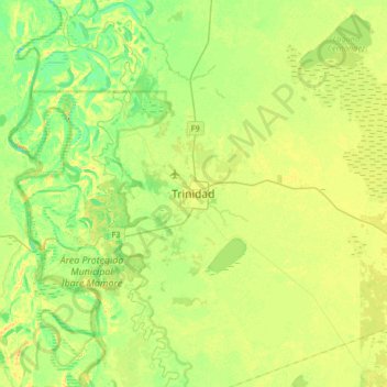 Trinidad topographic map, elevation, terrain