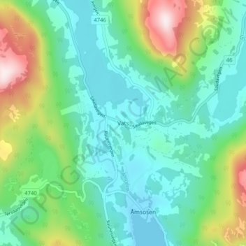 Vats topographic map, elevation, terrain