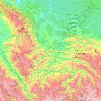 La Convención topographic map, elevation, terrain