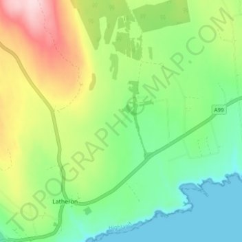 Standing topographic map, elevation, terrain