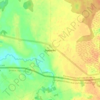 Зверево topographic map, elevation, terrain