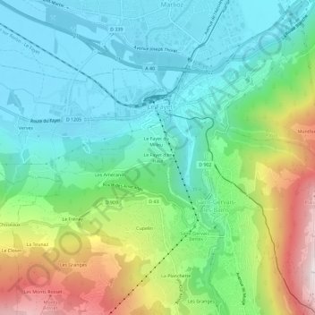 Le Fayet d'en Haut topographic map, elevation, terrain