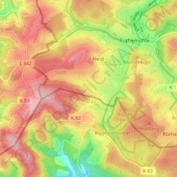 Trömbach topographic map, elevation, terrain
