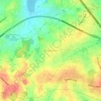 Vittasandra topographic map, elevation, terrain