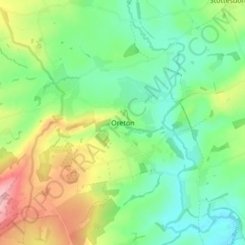 Oreton topographic map, elevation, terrain