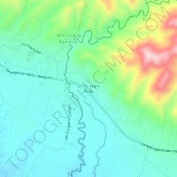 Barrio Frank Music topographic map, elevation, terrain