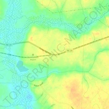 Elliott topographic map, elevation, terrain
