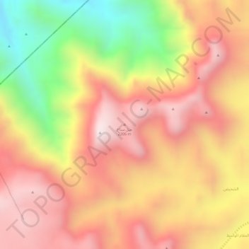 Jabal Sanah topographic map, elevation, terrain