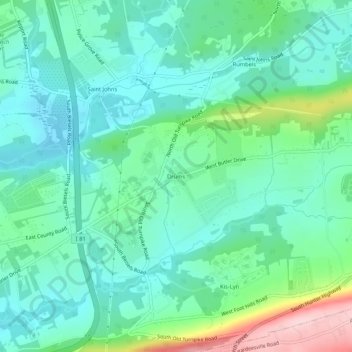 Drums topographic map, elevation, terrain