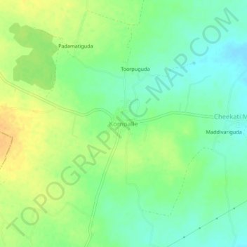 Kompalle topographic map, elevation, terrain