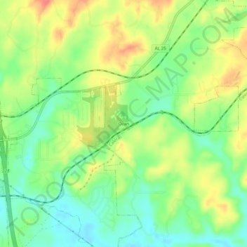 Ozan topographic map, elevation, terrain