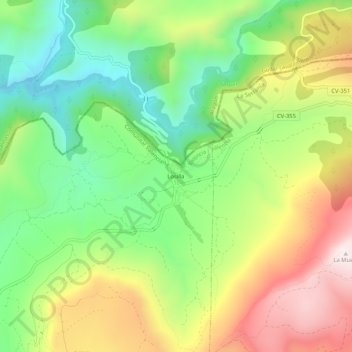 Losilla topographic map, elevation, terrain