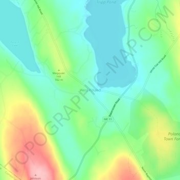 West Poland topographic map, elevation, terrain