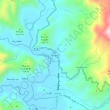 Baugan topographic map, elevation, terrain