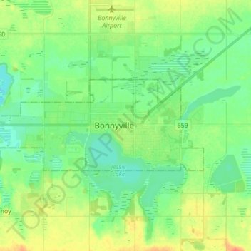 Bonnyville topographic map, elevation, terrain