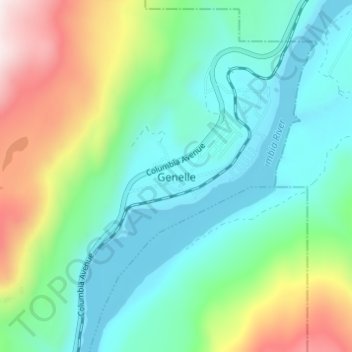 Genelle topographic map, elevation, terrain