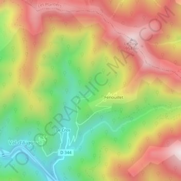 Camp Bernard topographic map, elevation, terrain