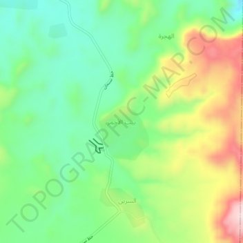 Bayt al Ahmar topographic map, elevation, terrain