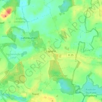 Lepahn topographic map, elevation, terrain