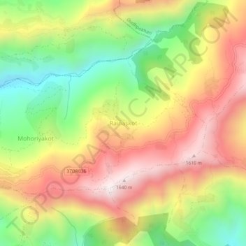 Rainaskot topographic map, elevation, terrain