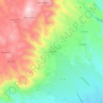 Los Morales topographic map, elevation, terrain